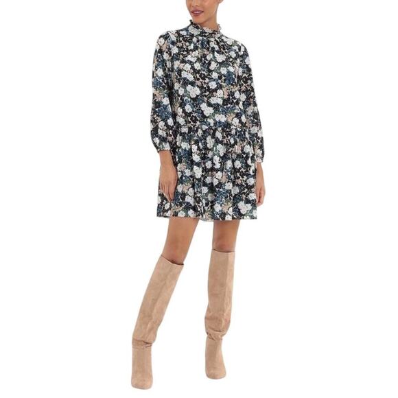 NWT Donna Morgan Floral Smocked Drop Waist Dress, Women's Size 2 - Picture 1 of 10